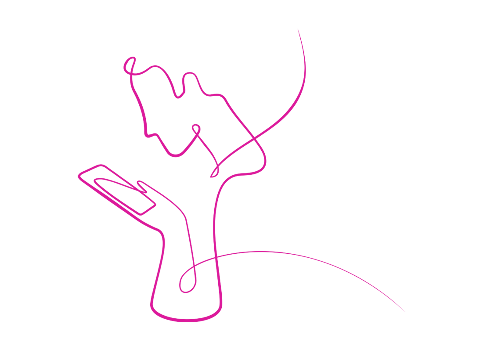 Illustration showing a silhouette of a person using their phone